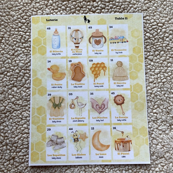 Winnie the Pooh: 85 Bilingual Large Lotería/Bingo Card & 54 Calling Card - Picture 4 of 9